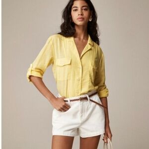 JCrew Women's Collar Camp Linen Shirt. Fresh Lemon. Size 2. NWT